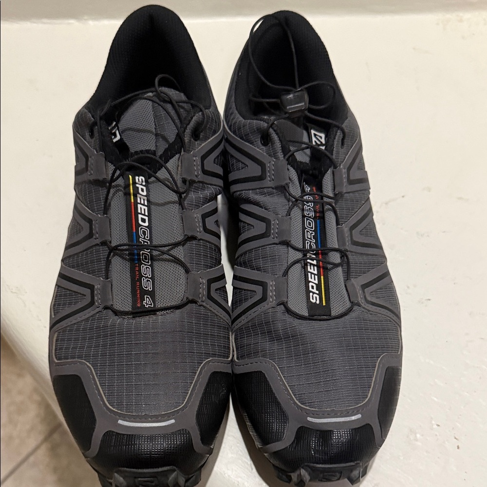 Salomon Speedcross 4 Gray Black Athletic Shoes